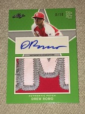 DREW ROMO 2019 Leaf Perfect Game Worn Jersey Patch Autograph #8/10 ROCKIES