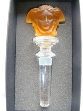 Versace Glass Bottle Stopper Colour Amber Brand New Boxed Medusa Wine
