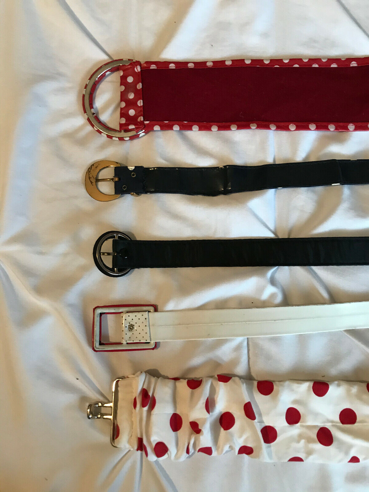 Lot Of 5 Womens Vintage Red White Polka Dots Fash… - image 7