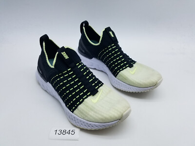 Nike React Phantom Run Flyknit 2 Women's Size 8 Running Shoes Black Volt
