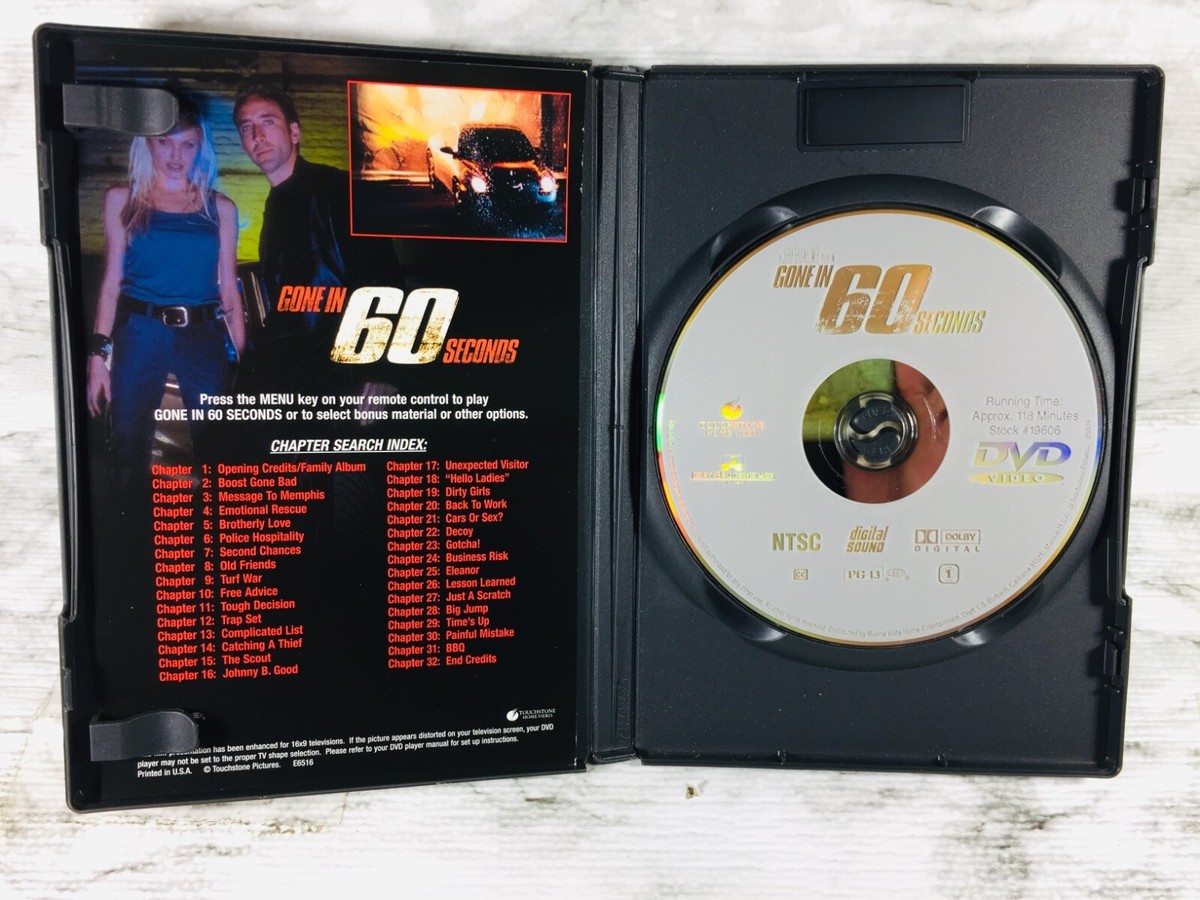 GONE IN 60 SECONDS (2000) MOVIE DVD NICOLAS CAGE ANGELINA JOLIE
