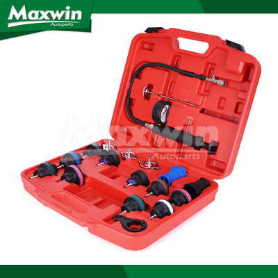 18pcs Motorcycle Car Checker For Radiator Pump Pressure Cooling Leak Tester Kit