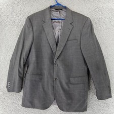 JOS A BANK SIGNATURE GOLD Gray Plaid Sport Coat Suit Blazer 44L Wool