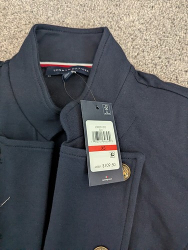 Tommy Hilfiger Blazer Cardigan Women's XS Military Band Jacket Navy Captain NWT - Picture 3 of 11