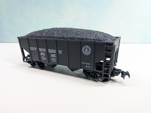 Life-Like HO Scale 2 Bay Hopper w/ Coal Baltimore and Ohio B&O #324449 READ | Condition: Used