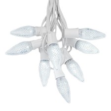 25 Foot C9 LED Christmas Light Set, Hanging String Lights, White Wire