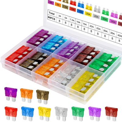 #ad #ad 80Pcs Standard Fuse Kit Upgraded Car Fuses Assortment Kit Standard Size 3A 5A $9.65