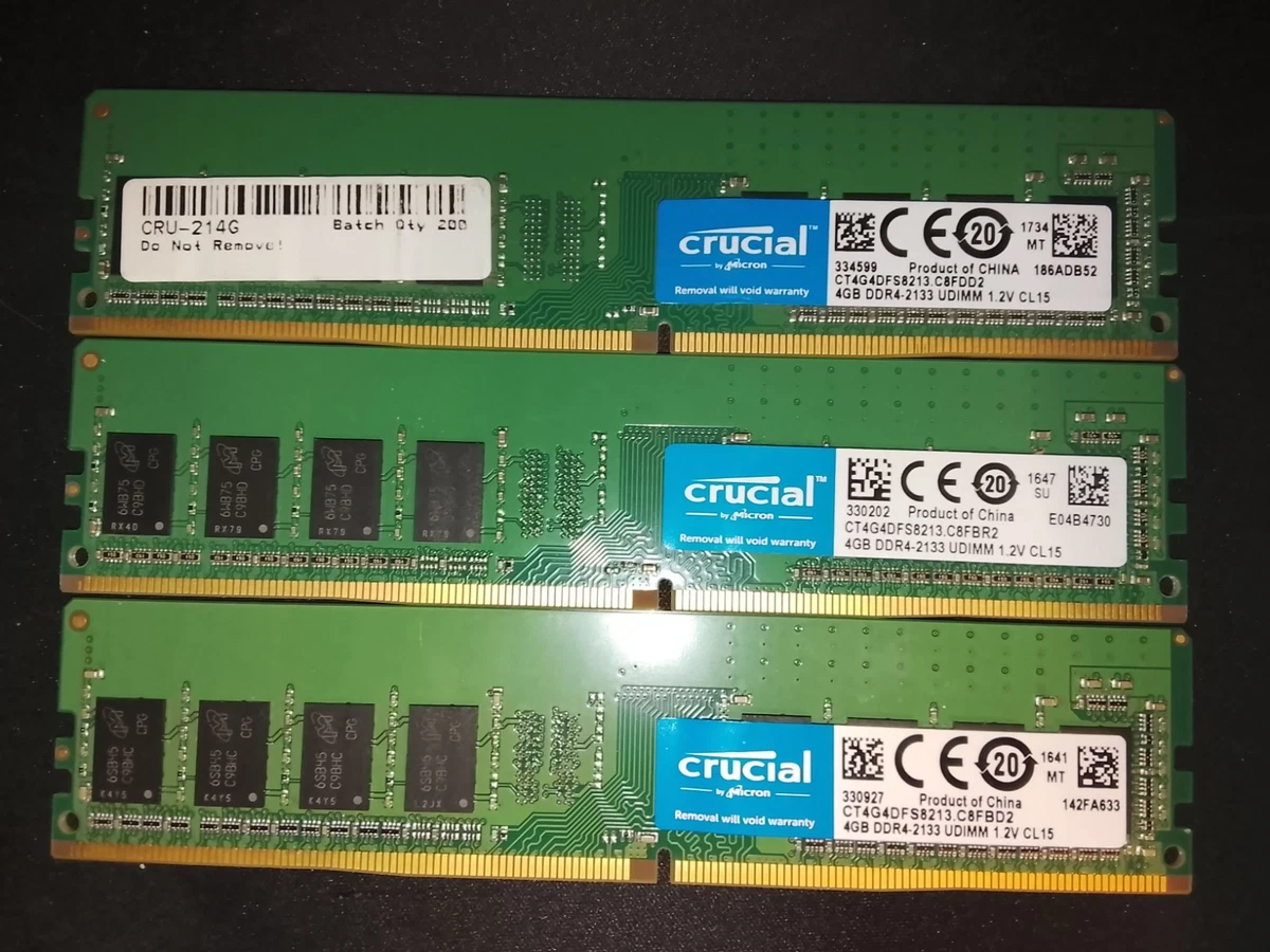 Crucial DDR4 SDRAM 4 GB Capacity per Module Memory (RAM) for sale