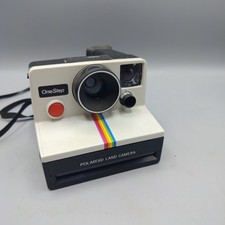 Vintage Polaroid One Step Land Camera Working Rainbow Stripe SX-70 with Strap