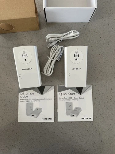 NETGEAR PLP2000 Powerline Adapter 2000Mbps 2 Ports Extra Outlet Pack of 2