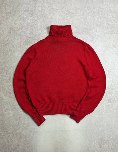 VINTAGE LORO PIANA RED TURTLE NECK SWEATER MENS IT46 S