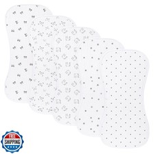 sleepyturtle 5 Pack Baby Burp Cloths, Unisex Newborn Burping Cloths, Soft and