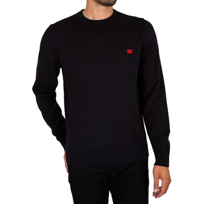 #ad HUGO Men#x27;s Black San Cassius Knit sweater Size Lg $100.00