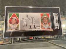 1912 T202 #95 HASSAN CIGARETTES JAKE STAHL ED CICOTTE BASEBALL CARD PSA 2 GOOD