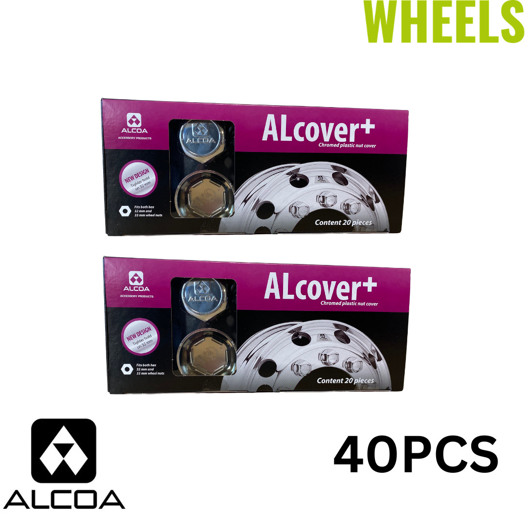 Alcoa® Alcover Chromed Nut Covers 32/33mm M22 For Wheels 2 Packs  40PCS