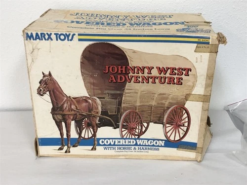 1960s MARX JOHNNY WEST COVERED WAGON SET IN ORIGINAL BOX LOT #76