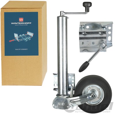 WINTERHOFF AUTOMATIK STÜTZRAD 350 KG DRUCKLAGER 60mm ROHR + KLEMMSCHELLE HALTER