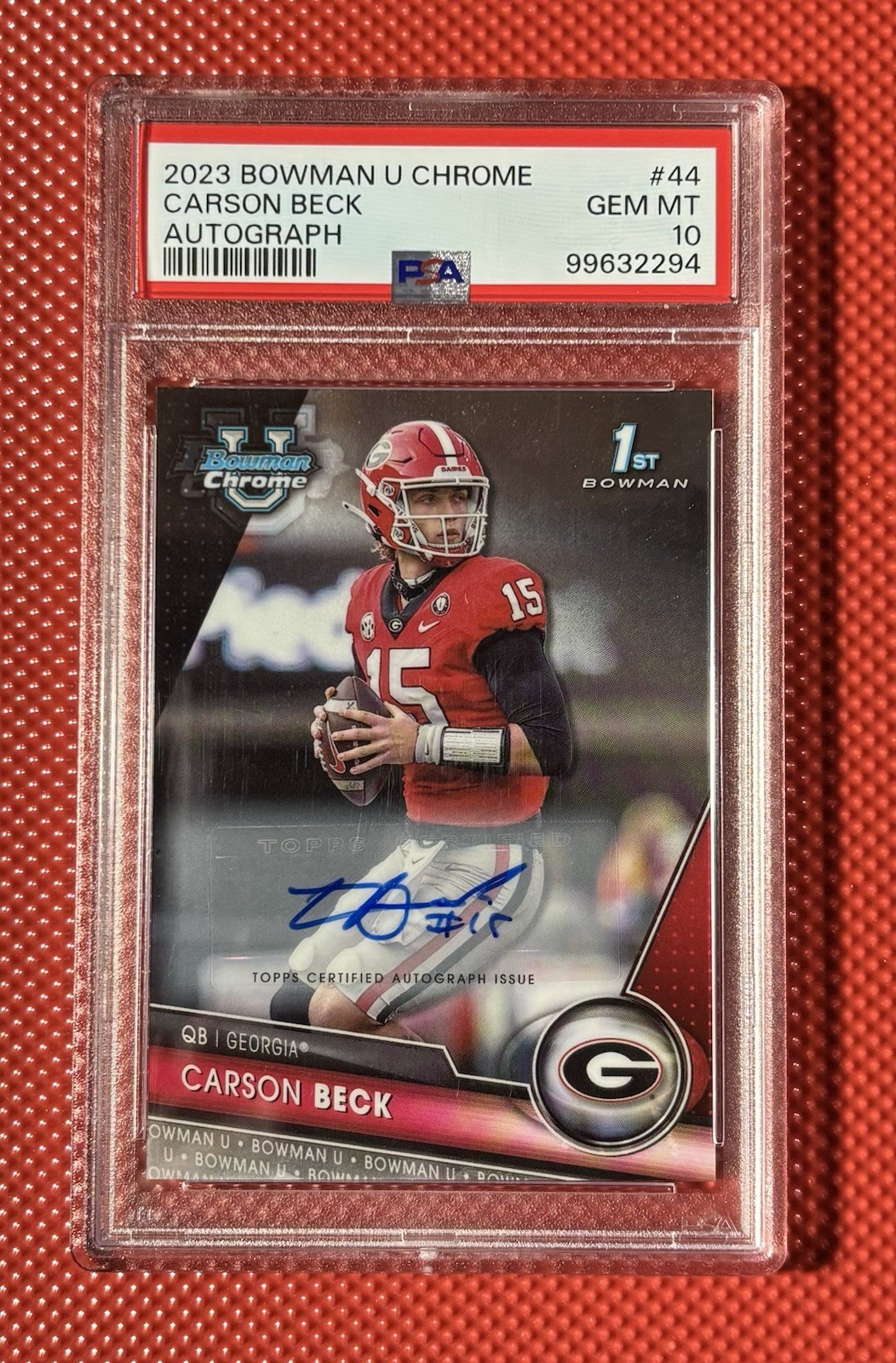 2023 Bowman Chrome U Carson Beck 1st Bowman Auto Psa 10 Miami