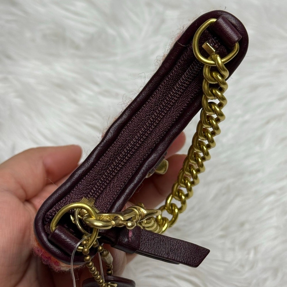NWT Vintage COACH y2k Rare Hampton Houndstooth Coin Purse Bag Charm image 6