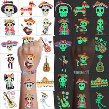 Day of the Dead Face Tattoos, Day of the Dead Decorations Party Favors Glow, ...