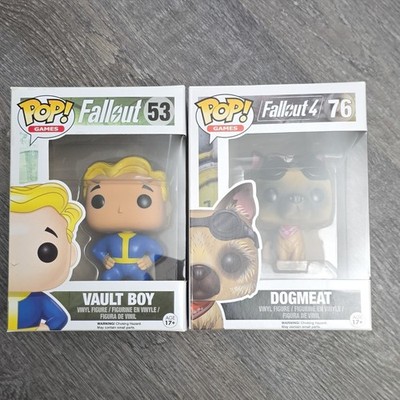 Funko Pop! Games Fallout Vault Boy #53 & Dogmeat #76 Vinyl Figures