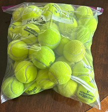 Bag containing 40 tennis balls, slightly used