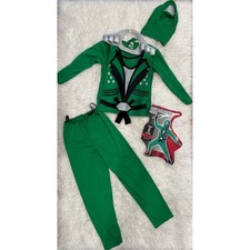 Green Ninja Avenger Deluxe Costume Set Boys XS 4-6 5-Piece Hood Pants