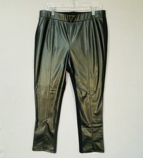 CeCe Faux Leather Front Polyester Back Pants Petite Large