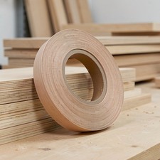 Wood Veneer Edge Banding, 0.75   x49ft Pre-Glued Strips, Khaki