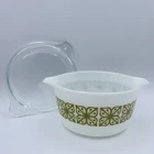 Vintage Pyrex Verde Green Square 473 Casserole Dish w/Lid (1 Quart)