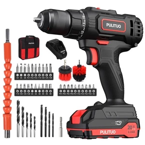 Cordless Drill Set 20v/2.0ah Electric Power Drill Torque 45n.m 25+1 Torque Setti