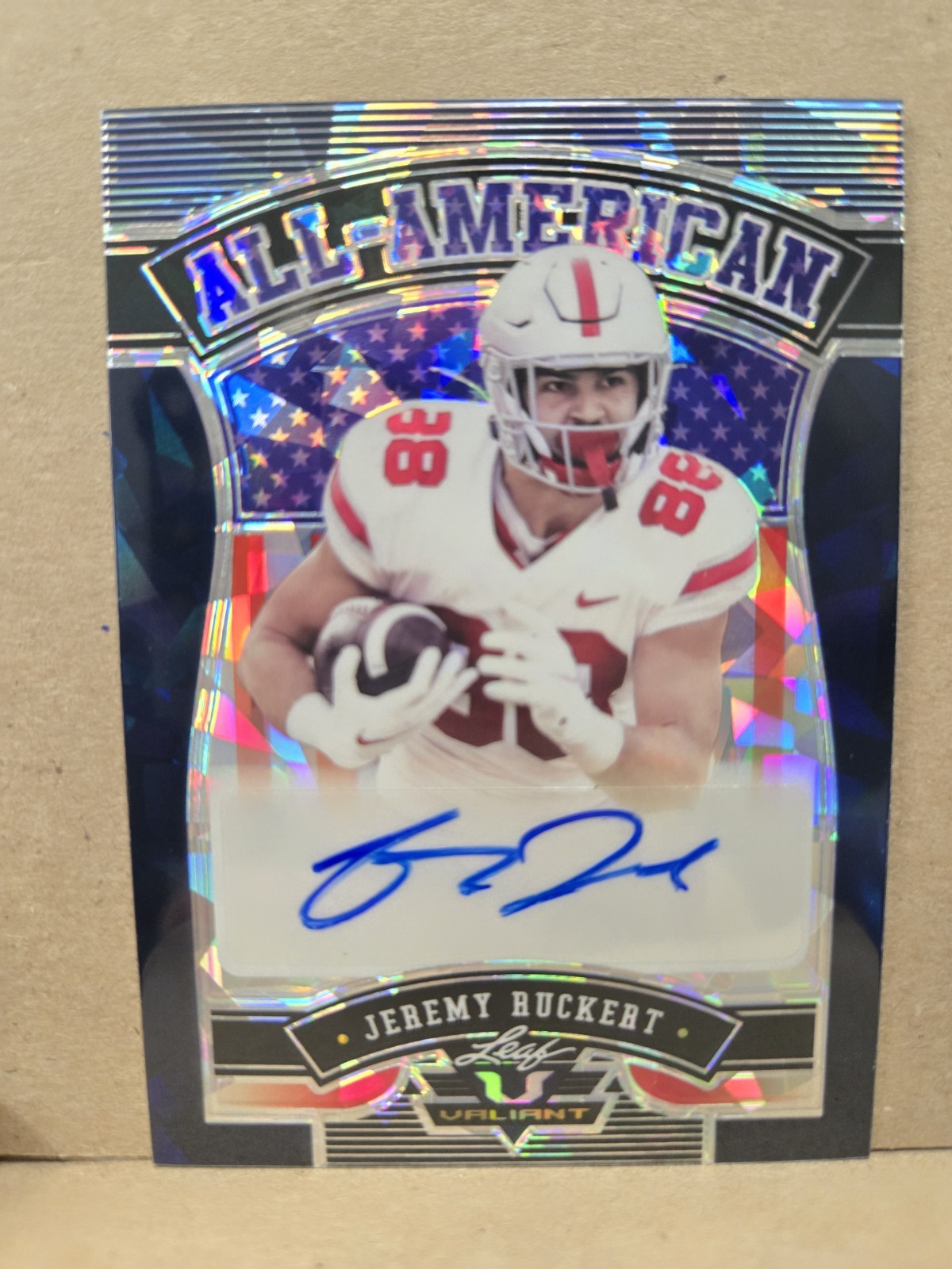 Jeremy Ruckert Leaf Valiant All-American Autographs #AAJR1 Navy Blue