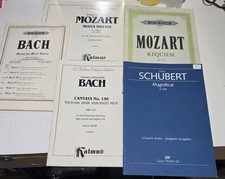 Vintage Classic Piano Music Books Lot Of 5 Bach Mozart Requim Schubert