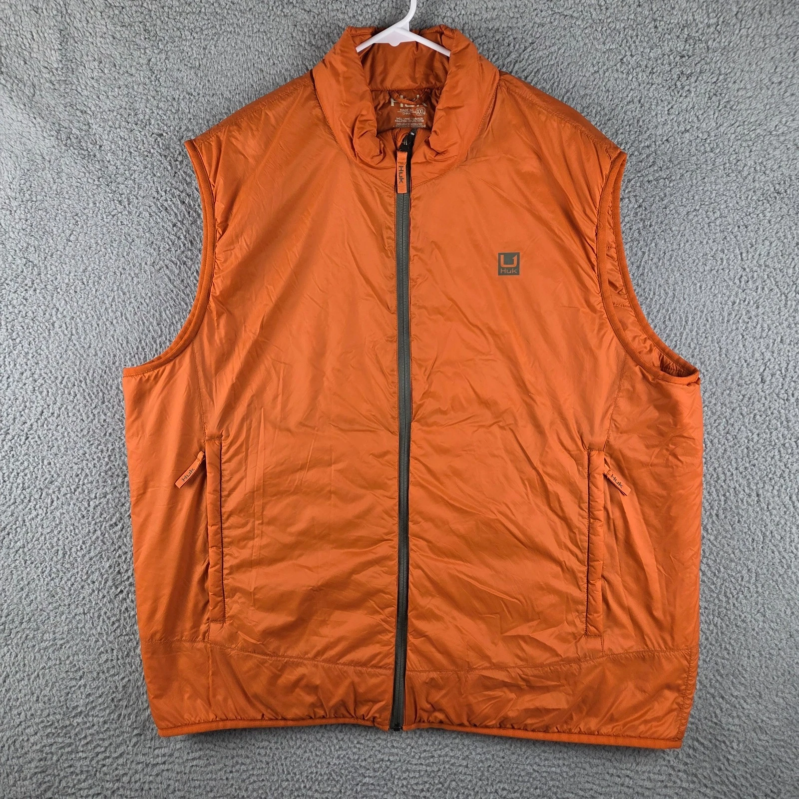 HUK Vest Mens 2XL Orange Waypoint Insulated Performance Nylon Fishing Hunting