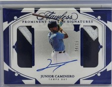 2024 Panini Flawless Prominent Swatch Signature Junior Caminero 8/15 #PSS-BR
