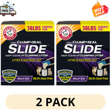 2Pack ARM & HAMM Clump Seal Slide Cat Litter 38lb Multi Cat Easy Clean Clumping 0.91 per pound
