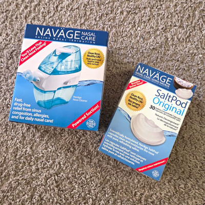 Navage Nasal Care Saline Irrigation Nose Cleaner Unit & SaltPod Capsules Open
