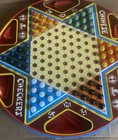 Vintage Chinese Checkers Double Sided Ohio Art Co. Tin Metal Game Board Checkers