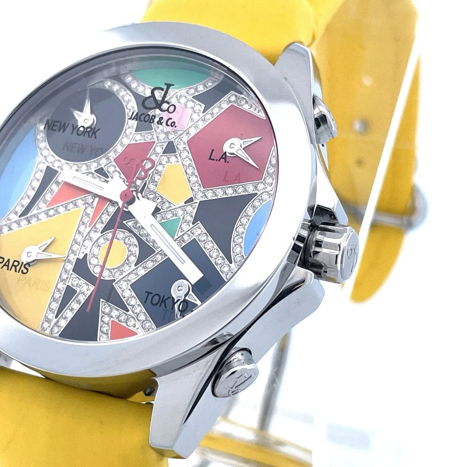 Jacob & Co Five Timezone Diamond Stainless Steel Watch JCM-115DA - Image 3 of 4
