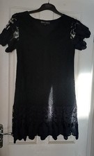 Gorgeous Black Lacey Dress Size 12 Mela London New Length 35"