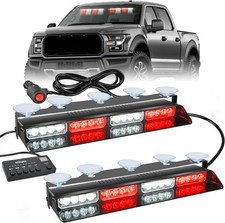 Nilight 32led Red White Emergency Dash Strobe Lights With Controller Suction Cup