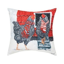 Winter Chicken Indoor and Outdoor Accent Pillow
