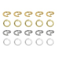 20 Pcs Locking Jump Rings 7.5mm Round Twist Clasp 4 Colors