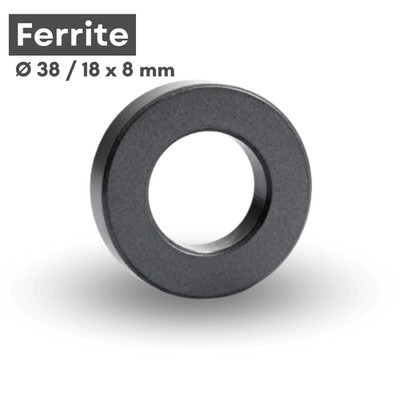 Ferrit Ringmagnet Ø 38/18x8 mm Y30 Magnetring hält 1,5 kg hitzebeständig 250°C