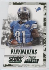 2015 Score Playmakers Green Camo Calvin Johnson #10 HOF 1h1
