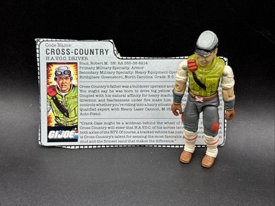  Vintage 1986 GI JOE Complete HAVOC DRIVER Code Name CROSS COUNTRY w FILE CARD