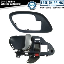 Interior Inside Blue & Chrome Door Handle w/ Bezel Driver LH for Chevy Truck