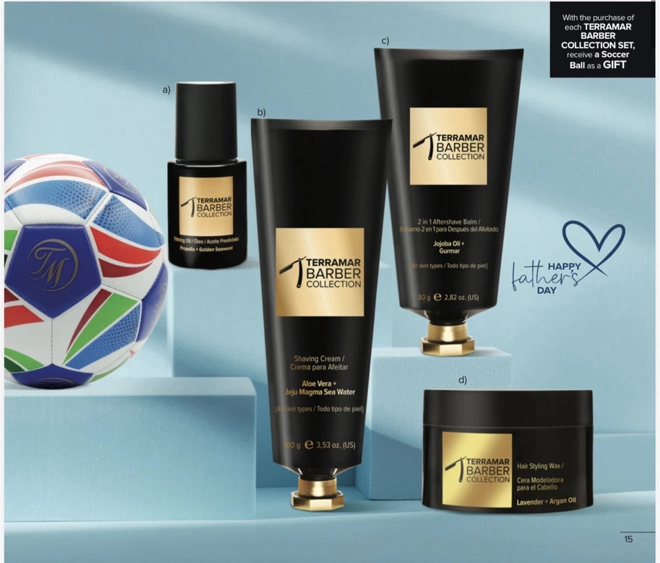 Kit de afeitado Terramar Barber Collection - Aceite de cebado, crema, bálsamo, cera para peinar - Imagen 2 de 2