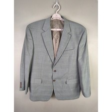 Lauren Ralph Lauren Mens 46R Blazer 100 Wool Brown Glen Plaid Sport Coat