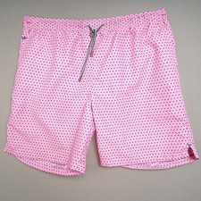 Peter Millar Swim Shorts Mens XL Pink Geometric Dots Mesh Lined Drawstring Crown